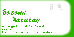 botond matulay business card